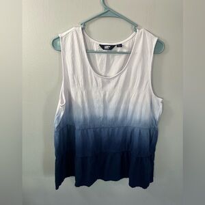 Lands End women crinkle knit tiered tank top